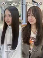 ハピネス 梅田茶屋町店(HAPPINESS)&nbsp;韓国ヘア/レイヤーカット/ブリーチなし/2wayバング/顔まわり