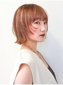 外はねくびれボブ/クラゲヘアー/オレンジベージュ谷ひより/6