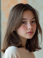 サロンドアイ(salon de i) 外ハネロブ × ナチュラルオリーブブラウン