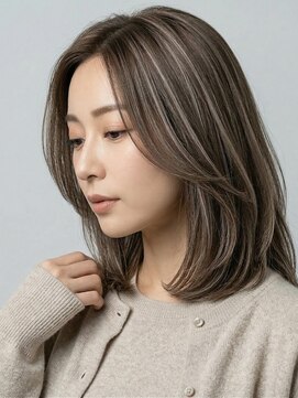 ビーエス ピース(B'S PEACE) 白髪ぼかしハイライト×ショートボブ