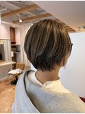 ハイライトカラー,シルバーベージュ,ショート【草加】