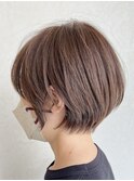 丸みショートボブ顔周りカットレイヤーカット髪質改善縮毛矯正