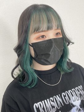 アンククロス 青山店(ANKH CROSS) 《アンククロス青山》インナーカラーでエメラルドグリーン☆