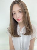 ブリーチなし艶ツヤアッシュベージュ