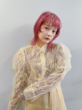 フラム 渋谷(flamme) pink color ！　顔周りレイヤー