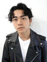 ピープスアンドスー 表参道 渋谷(Peeps&Suu.) メンズカット メンズパーマ センターパート スパイラル 黒髪