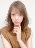 黒髪 グレーベージュ レイヤーロング前髪パーマ 外はねミディ*