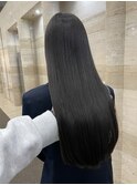 20代暗めカラーデザインカラーロングオリーブグレージュベージュ
