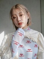 アイティー バイ アルバム 中野店(IT by ALBUM) ワンカールボブ_グレーベージュレイヤーロング前髪パーマ_9600