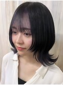 ウルフカット/インナー紫/ウルフ女子/顔周り
