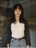 【田中結】ロング　前髪あり　クリープパーマ