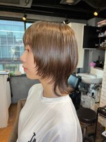 ヒョンミョン ライズバイレボ 取手店(hyon myon/RISE by REVO)&nbsp;レイヤーカット/デザインカラー/オリーブベージュ[取手/取手駅]