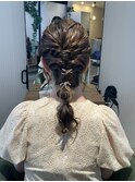 ヘアセット 編みおろし