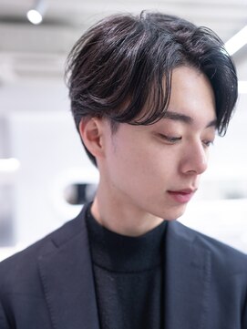 メゾンバイハバナ(maison by HAVANA) メンズカルマパーマ韓国風アッシュブラックマッシュウルフ