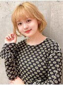 20代・30代_大人可愛い_ハイトーンほつれボブ