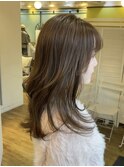ゆるふわカールニュアンスカラーブラウンベージュカラー