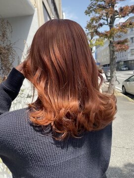 チャプター 問屋町(chapter) オレンジベージュカラーレイヤーカットケアブリーチダブルカラー