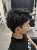 メンズカットパーマニュアンスパーマアップバングショートカット