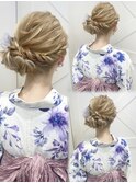 横浜浴衣ヘアセット／ヘアアレンジ／サイドシニヨン