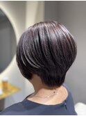 ブルーバイオレット×ショートボブ