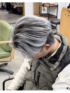 ステラ(STELLA) センターパート/メンズバレイヤージュ/ホワイトバレイヤージュ