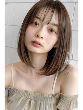 ミー 岡崎(mii) ワンカール内巻きロブ×肌映えブラウンベージュ