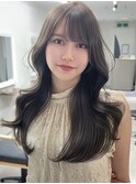 韓国レイヤーウェーブヘア顔周り髪質改善銀座