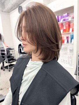 ヘアサロン リボーン(Hair salon Reborn) 王子ミディアムレイヤーセミロングケアカラー20代30代40代