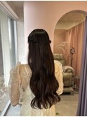 ねじりハーフツイン/巻き髪