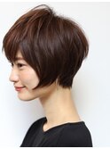 似合わせカットアシメブルージュヴェールウェーブショート