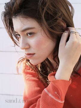 サンドアンドローズ(sand rose) オランジュカラーxこなれパーマ【逗子】
