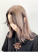 ツーブロックカラー_ココアブラウンフリンジウェーブ_ba304023