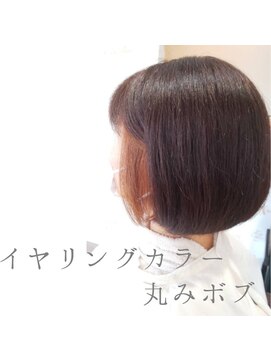 ヘアブロス(hair BROS) イヤリング＋丸みボブ