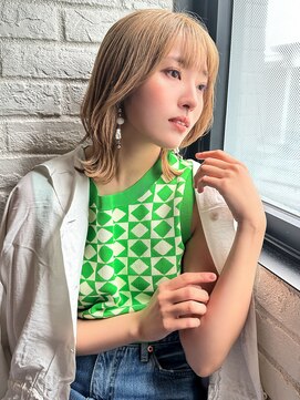 ドーチェ 平野(DOCHE) ハイトーンベージュ×くびれボブ
