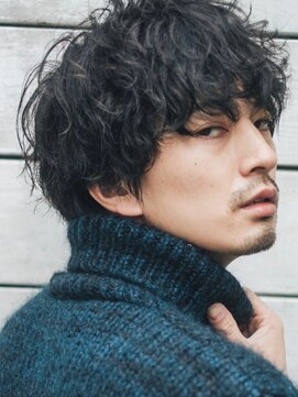 オルト(Altn) 大人の黒髪ミディアムロング波巻きパーマツイストスパイラルヘア