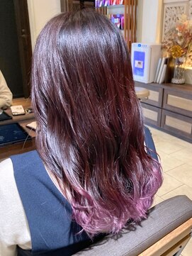 ヘアリゾート粋 ティガ 池袋店(tiga) 裾カラー/ラベンダーピンク