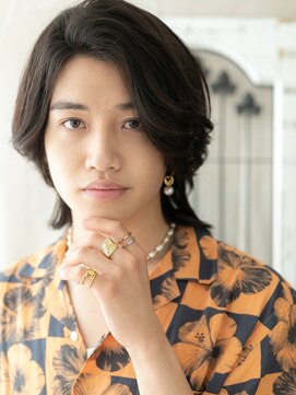 モッズヘア メン 南越谷南口店(mod's hair men) CカールでルーズなかきあげバングメンズロングウルフE南越谷