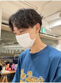 韓国風/マッシュ/ツイストスパイラルパーマ/センター分け