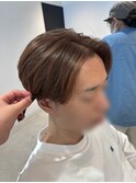 メンズカット+明るい白髪染め