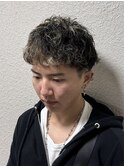 メンズ メッシュキャップハイライト くせ毛風パーマ