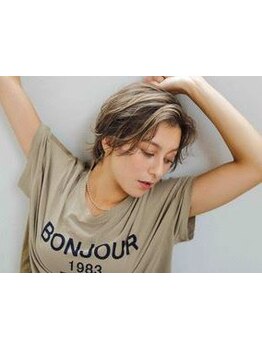 《POLISHオリジナル♪＋3300円で白髪をブリーチなしハイライトでカバー》