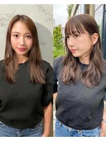 ノラ ヘアーサロン(NORA HAIR SALON)&nbsp;ナチュラル小顔前髪あり後れ毛サイドバング結べるボブくびれヘア