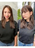 ナチュラル小顔前髪あり後れ毛サイドバング結べるボブくびれヘア