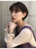 センターパート/毛流れパーマ