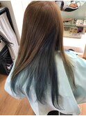 ブルーバイオレット系インナーカラー