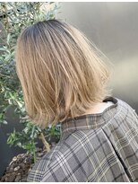 シャイン ヘア ブレンド 二子玉川(Shine hair blend)&nbsp;透明感くすみカラー×くびれボブ×ラフ質感