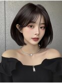渋谷 ボブ 韓国ヘア ショートボブ 顔周りレイヤー 小顔カット 
