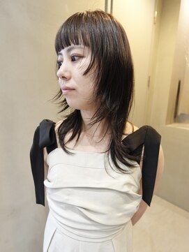 ヘアー アイス ルーチェ(HAIR ICI LUCE) ブリーチなしカラー グレージュ ハッシュカット/林