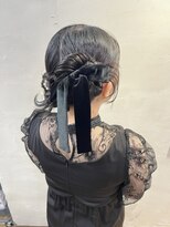 シュリット(schritt)&nbsp;黒髪ツインカチモリヘアセット結婚式渋谷表参道エジリ