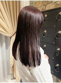 暖色カラー/地毛風ストレート/ボルドー/レッドバイオレット